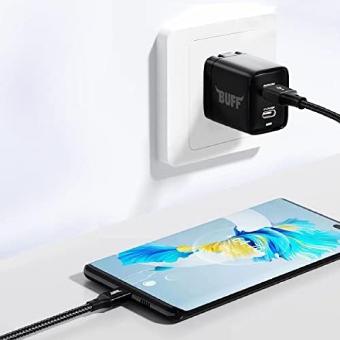 BL71 USB to Type-C 2.4A 1.2M Örgülü Data ve Şarj Kablosu (Siyah)
