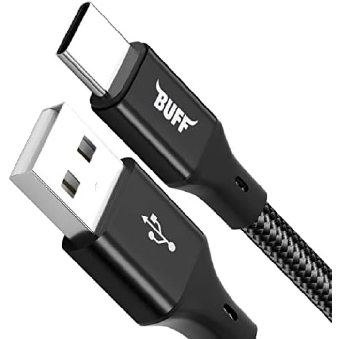 BL71 USB to Type-C 2.4A 1.2M Örgülü Data ve Şarj Kablosu (Siyah)