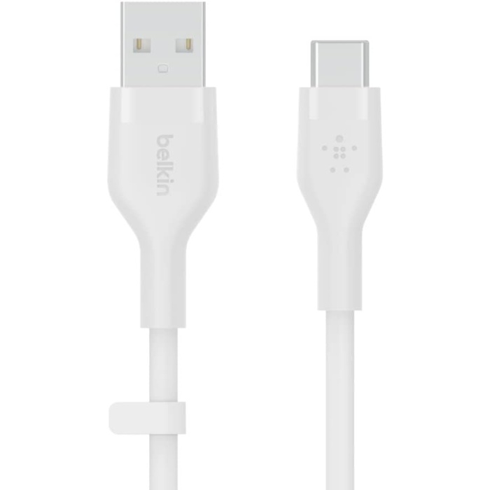BoostCharge Flex Silikon USB Tip C - A Kablosu (1M/3,3FT), USB USB-IF Sertifikalı USB-C Şarj Kablosu - Beyaz