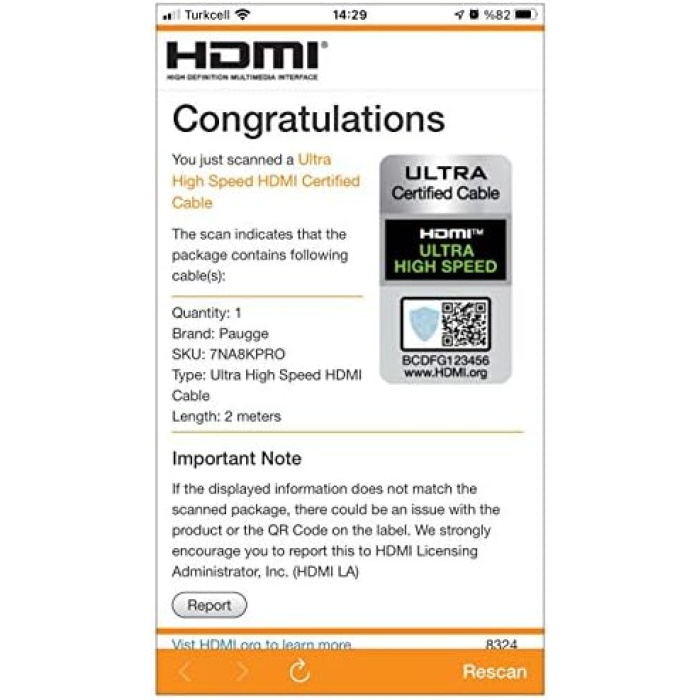 Ultra Sertifikalı Hdmi 2.1 Kablo - 8K 60Hz, 4K 120Hz, 4K 60Hz, eARC, HDR, D-HDR, HDCP2.2, Dolby Vision, Dolby Atmos (2 Metre)