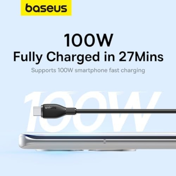 Pudding Hızlı Şarj Özellikli Type-C Kablo 100W, 1.2 Metre, Siyah