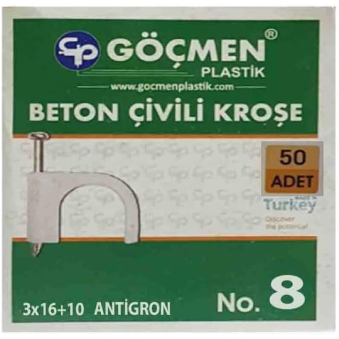 Göçmen Çivili Kroşe 8 Numara 50li Paket