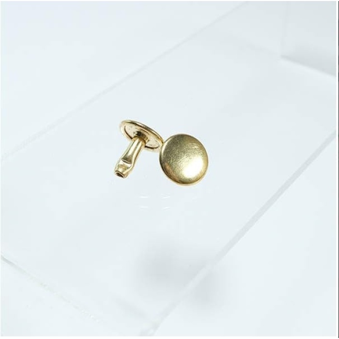 7 mm Kendin Yap Kiti, Çanta, Cüzdan, Kemer, Kot Pantolon, İçin Çekiçle Uygulama Aparatları ve 25 Adet Perçin Zımba Takım-Paslanmaz Pirinç (gold)