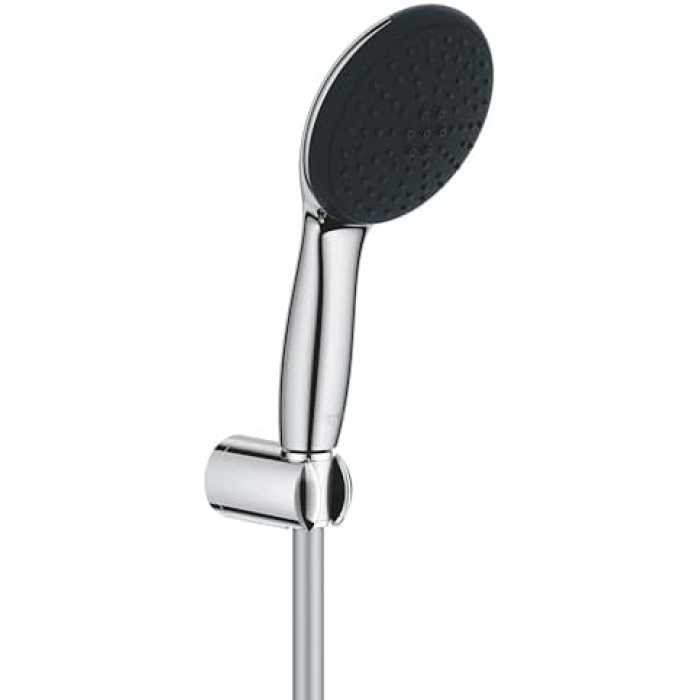 Vitalio Start 110 El Duşu Seti, 110mm Yuvarlak 2 Akışlı (Yağmur&Jet) El Duşu, Duş Başlığı Tutucu, 1750mm Duş Hortumu, Duş Başlığı Seti, Krom, 27950001