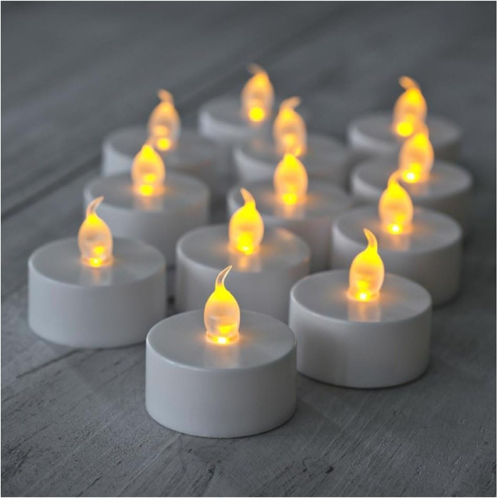 Pilli Led Tealight T-LİGHT MUM PİLLİ MUM LED IŞIK SICAK SARI RENK DEKORASYON SÜSLEME DÜĞÜN KINA ORGANİZASYON (6)