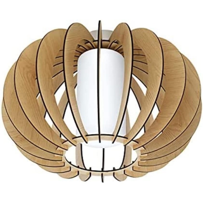 my light my style, Stellato 1 Tavan Duvar Armatürü 1X60W E27, Ampul Dahil Değil, Stellato 1, 95597, 40 x 40 x 27.5cm, Akçaağaç/Beyaz/Nikel-Mat