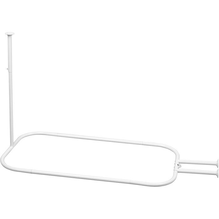Home Never Rust Alüminyum Perde Pençe Ayak Küvetleri Halka Duş Çubuğu, 58 U x 24 G, Beyaz