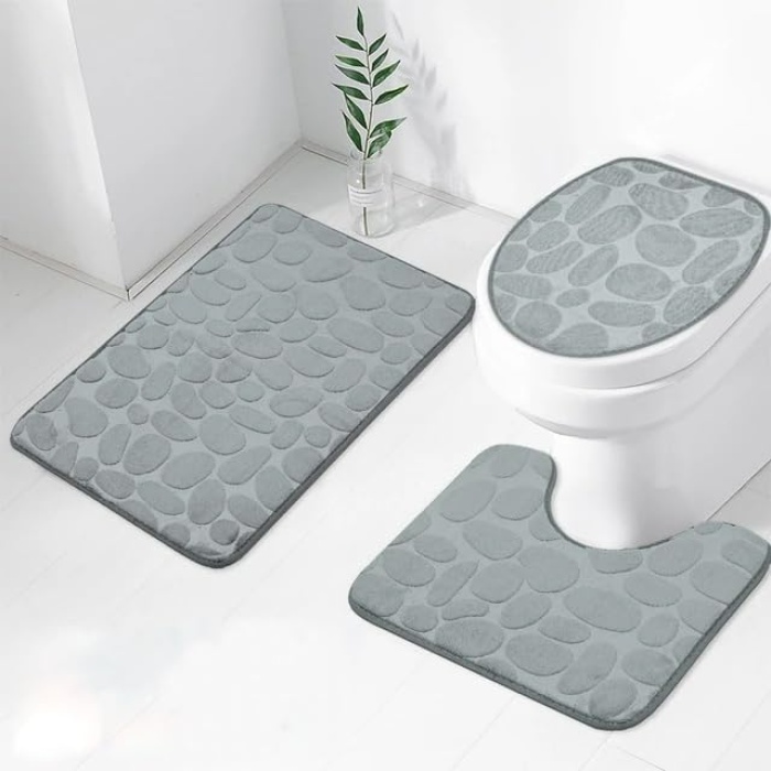 & Brands Banyo Tuvalet Paspas Seti 3 PARÇA (GRİ)