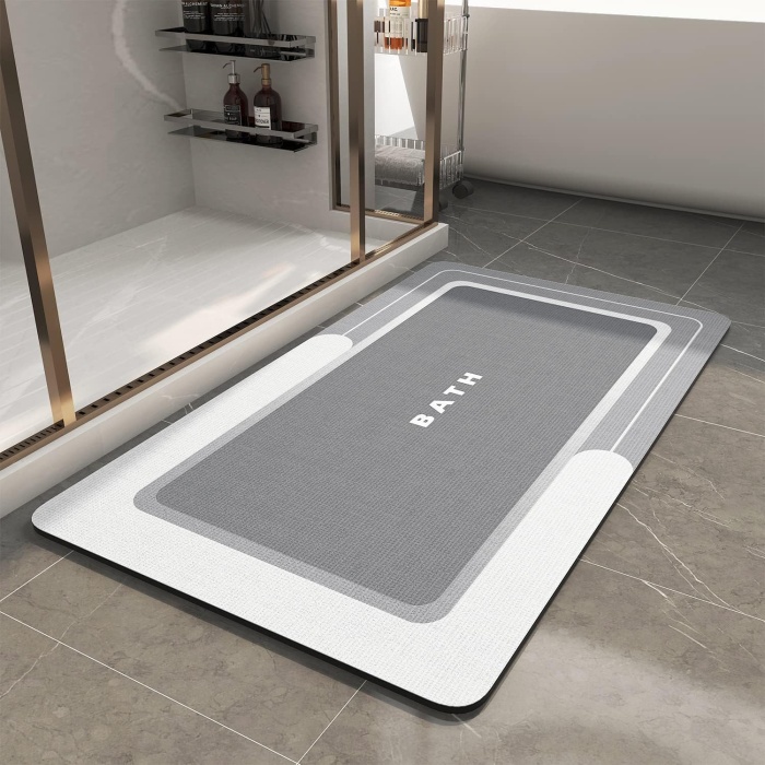 Banyo Paspası-Banyo Paspası Halı Kaymaz Süper Emici Lekeye Dayanıklı Hızlı Kuruyan İnce Banyo Halısı-Banyo Paspasları Banyo Zemin Küvet Vanity-Banyo Paspası Banyo Halısı Kolay Bakım 40 x 60