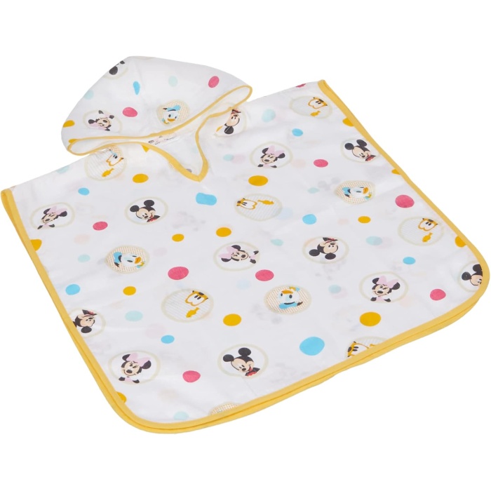 Mickey Lisanslı Karakter Baskılı%100 Pamuk Bebek Müslin Panço, Çok Renkli, 60x120 cm