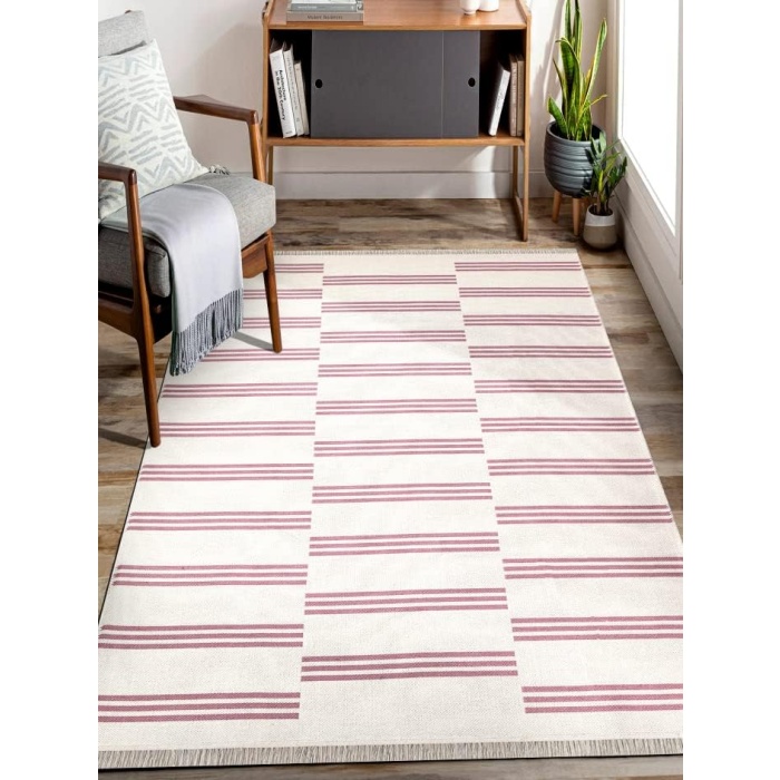 HOME Çift Taraflı Makinada Yıkanabilir Modern Desenli Dokuma Kilim Karessa (80x150)