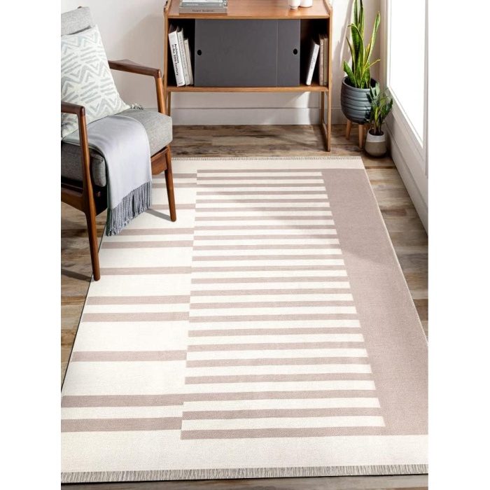 HOME Çift Taraflı Makinada Yıkanabilir Modern Desenli Dokuma Kilim Karessa (120x170)