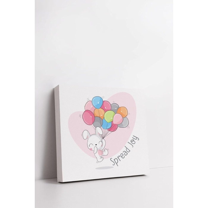 Spread Joy | Çizgi Karakter Tasarımlı Bebek Odasına Özel Kanvas 25 X 25 Cm Ölçüsündedir.