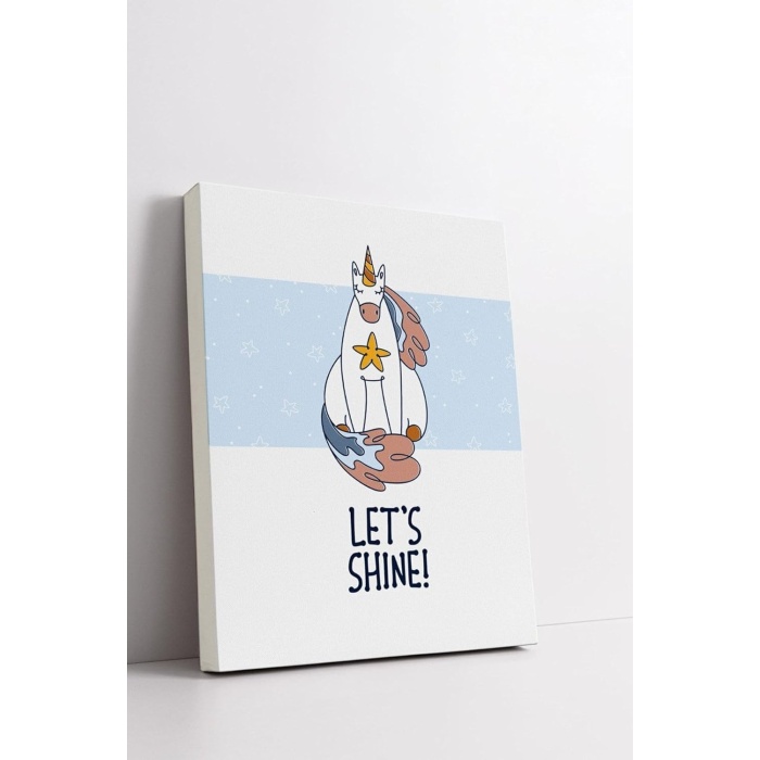 LetS Shine | Unicorn Tasarımlı Bebek Odasına Özel Kanvas Tablo 30X40 Cm