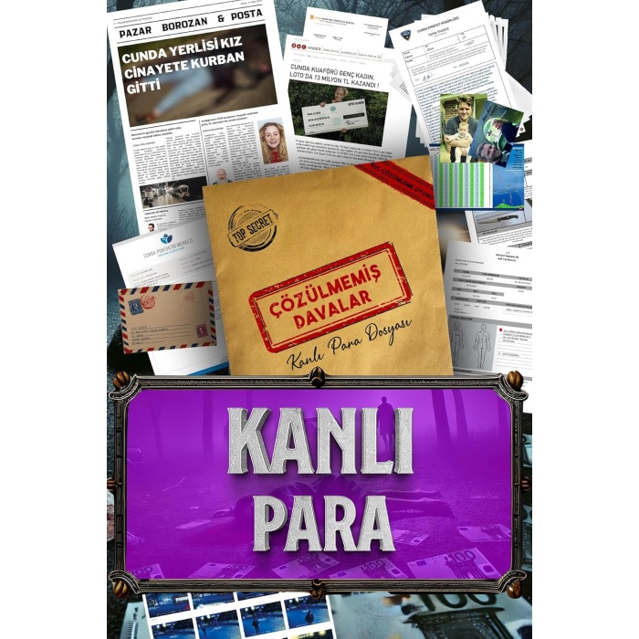 Davalar Dedektiflik Suç Çözümleme Oyunu Kanlı Para Dosyası - Gizem Bulmaca Cinayet Çözme Kutu Oyunları - Katil Bulma Dedektif Oyunu - Suçlu Kim, Cinayeti Çözebilir Misin? (Dava-5)