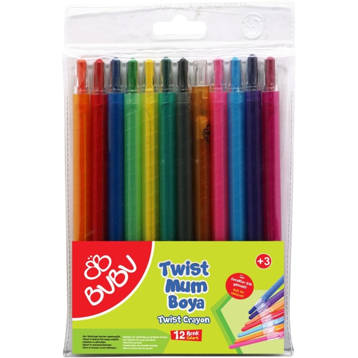 Bu-Bu Twist 12 Renk Mum Boya 00044