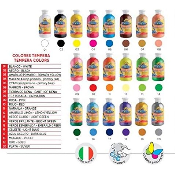 TEMPERA SULUBOYA SÜPER YIKANABİLİR KIRMIZI 500 ML.