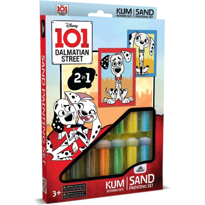 Castle Kum Boyama, Eğitici Ve Eğlenceli Kum Boyama Aktivite Seti, 101 Dalmaçyalı  Ds-48