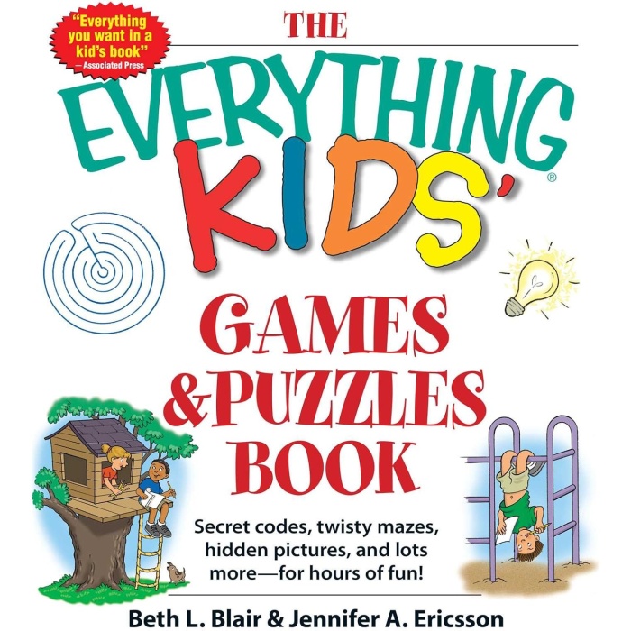 Everything Kids Games & Puzzles Book: Secret Codes, Twisty Mazes, Hidden Pictures, and Lots More - For Hours of Fun!