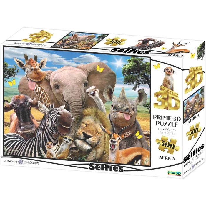 Prime 3D - Afrika Selfie - 500 Parça Yetişkin Puzzle
