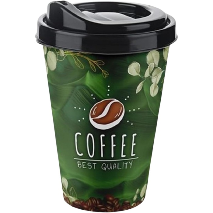 ml Termos Mug – Yıkanabilir Plastik Kahve Kupası, French Press Filtre Kahve ve Meşrubat Bardağı, Taşınabilir ve Dayanıklı Tasarım (400ml, Coffee Lovers)