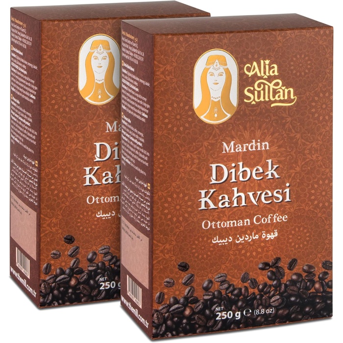 Sultan Mardin Dibek Kahvesi 250 g (2li Paket) - Otantik ve Geleneksel Zengin Lezzet - Menengiç, Türk Kahvesi ve Kakule Olmak Üzere Farklı Bileşen İçerikli
