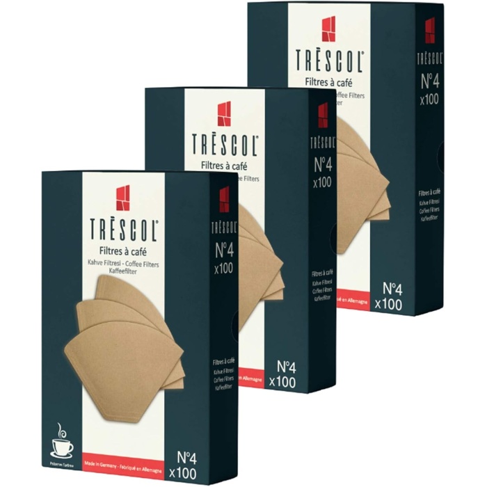 Kahve Filtresi 4 Numara (Büyük Boy) Naturel Kağıt 3X100 300lü Paket