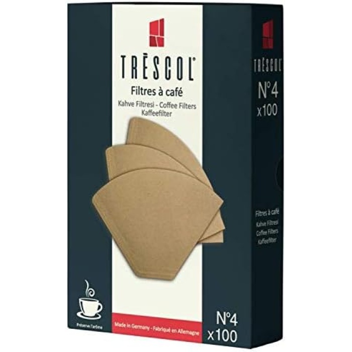 Kahve Filtresi, Naturel Kağıt, 4 Numara, Büyük Boy, 100lü Paket