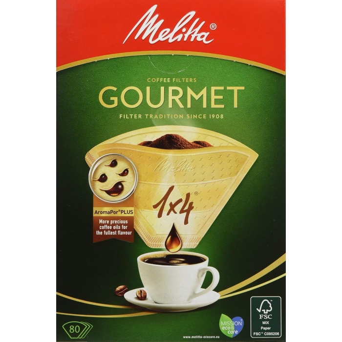 1x4 Gourmet Filtre Kağıdı, 80 Adet, Yüksek Kalite, Rahat Kullanım, Beyaz