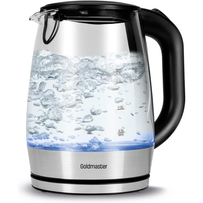 AQUARINE 1.7 Lt Işıklı Cam Kettle Su Isıtıcı