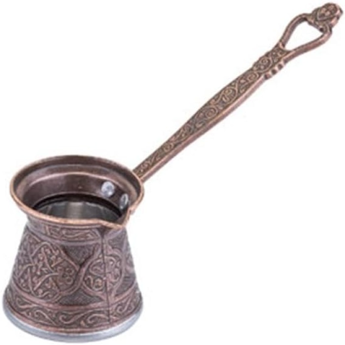 1 Zamak Döküm Kahve Cezvesi 1-2 Kişilik Bakır Rengi