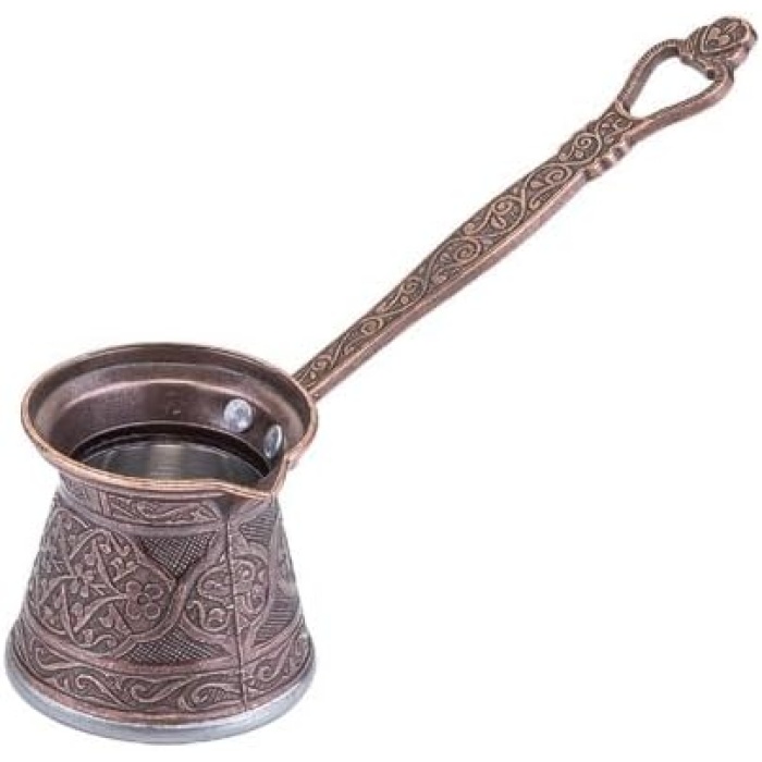 4 Zamak Döküm Kahve Cezvesi 3-4 Kişilik Bakır Rengi