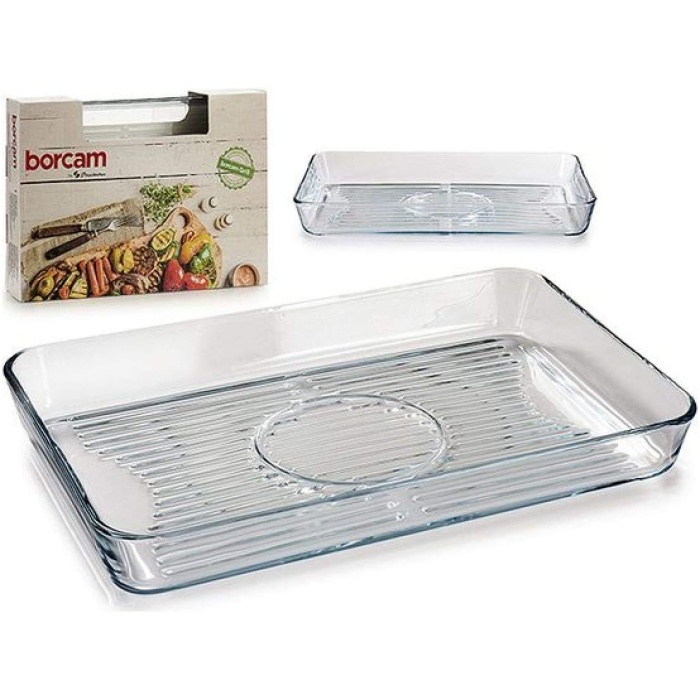 Borcam Izgara Tabanlı Dikdörtgen Fırın Tepsisi, 40 cm x 27 cm
