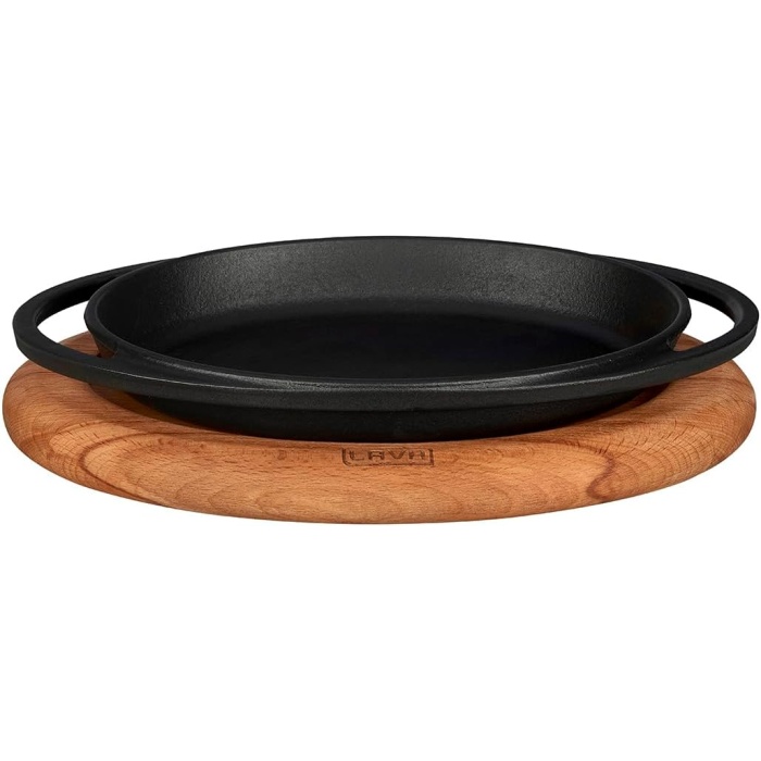 Pişirme Kabı, LV ECO o TV 2114 K4 Oval Tabak Çanak ve Tabak, Ahşap, Ölçüler 21 x 14 cm, Dökme Demir, Siyah