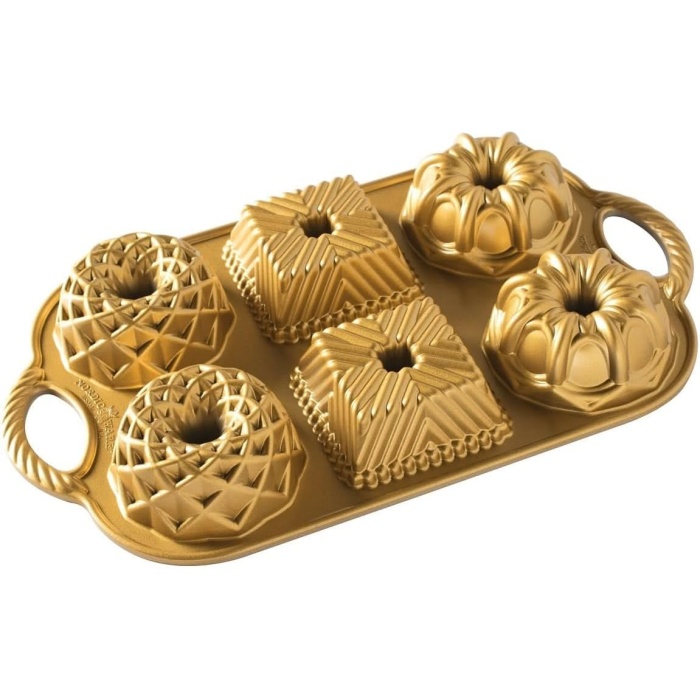 Ware Backform Geo Bundtlette Alüminyum Altın, 27,9 cm x 17,8 cm, NW 91277