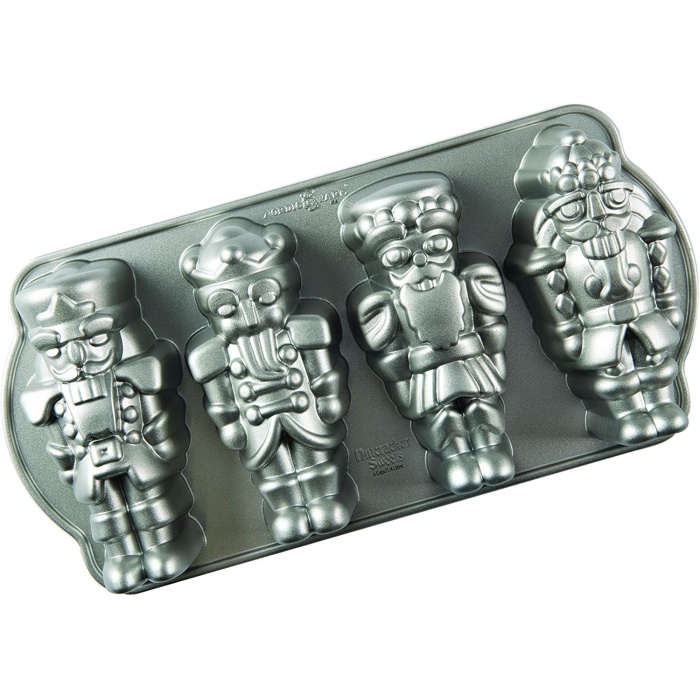 Ware Pişirme Kalıbı Nutcracker Cakelet Pan Alüminyum Gri, 35,6 cm x 17,5 cm, NW 92977
