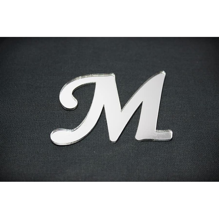Marifetlerim - M Harfi Gümüş Pleksi 4 cm