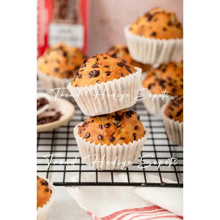Hediye Sepeti Takribi 100 Adet Orta Boy Beyaz Muffin Kek Kalıbı 40x30 Mm, Cupcake Kağıdı, Brownie Kalıbı