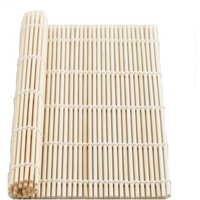 Organik Bambu Suşi Yapma Matı - 24x24 cm Maki ve Suşi Rulosu İçin Doğal Bambu Mat