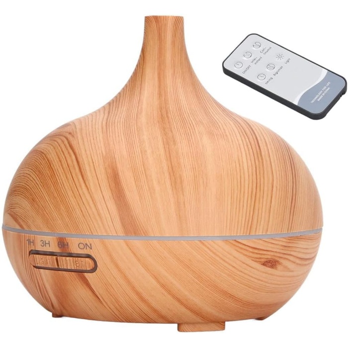 Mini Boy 15cm Buhar Makinesi 550ml Uzaktan Kumandalı Ahşap Görünümlü Hava Nemlendirici Hava Aroma Nemlendirici Yatak Odası Çocuk Odası için BN-01