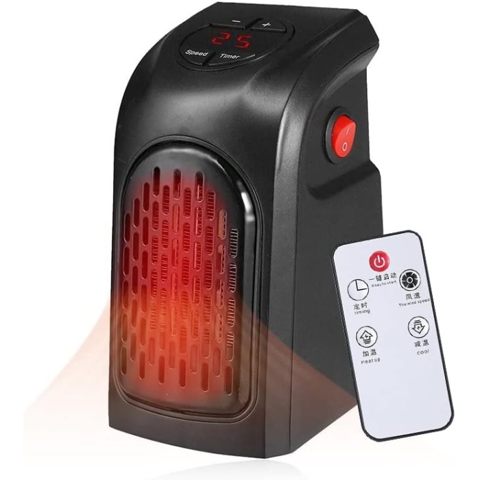 Lua 400w Elektrikli Masaüstü Küçük Fanlı Isıtıcı Masa Altı Ayak için Fan Isıtıcı Ofis ve Ev için Ortam Isıtıcı Fan - siyah, Taşınabilir, Hızlı Isıtma