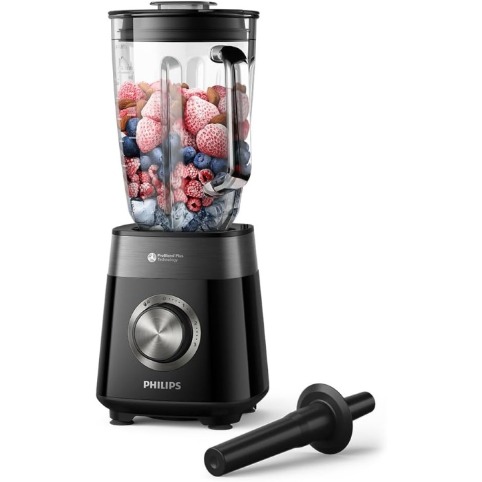 HR3030/00 5000 Serisi Blender, 1200W ProBlend Plus Motor, 2 Litre Cam Hazne, 3 Hız ve Darbe Özelliği, Makinede Yıkanabilir Parçalar
