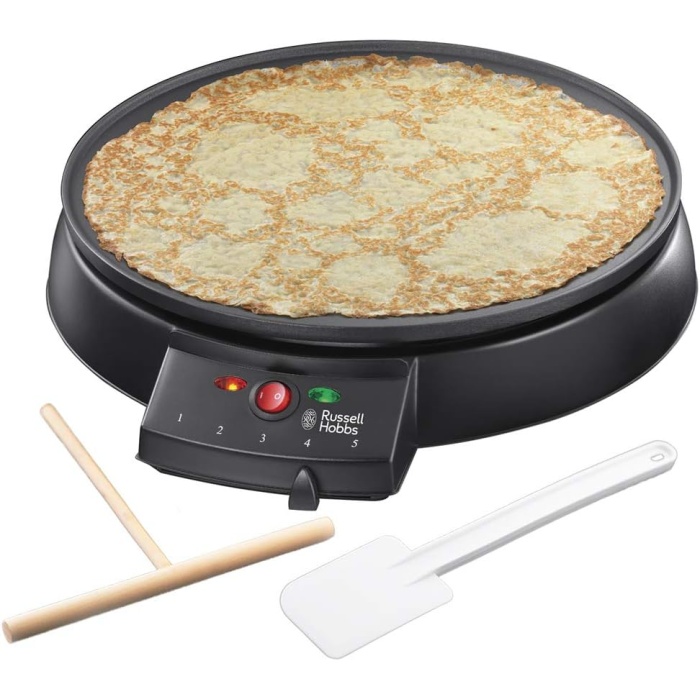Hobbs Fiesta Krep Makinesi, 30 cm çap, Yapışmaz Plaka, Oklava ve Krep Spatulası Dahil, 1000 Watt, 20920-56