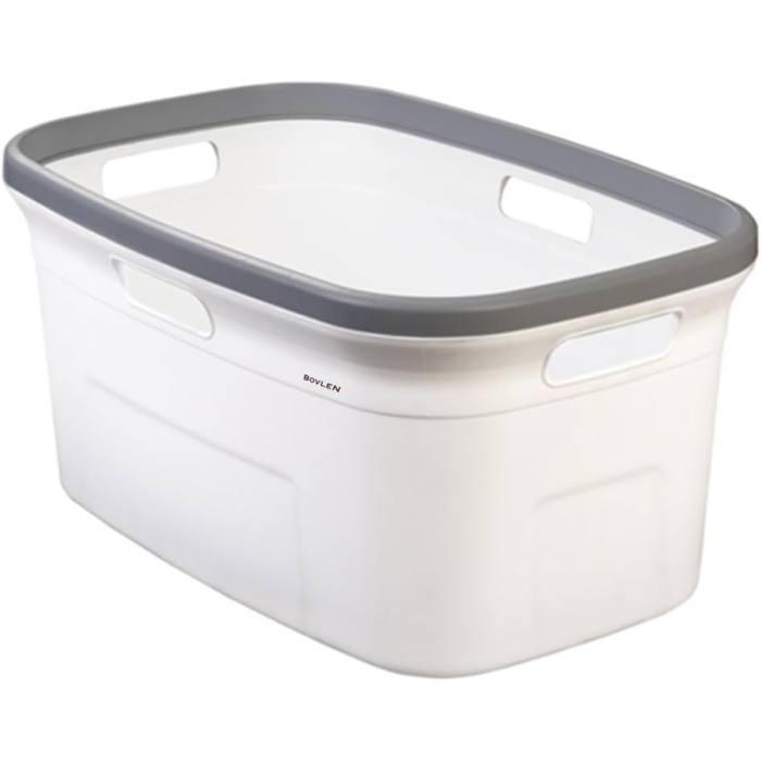 Dört Taraftan Tutulabilen Çamaşır Sepeti - 20 Litre Çamaşır Selesi - Kirli Çamaşır Sepeti - PP+