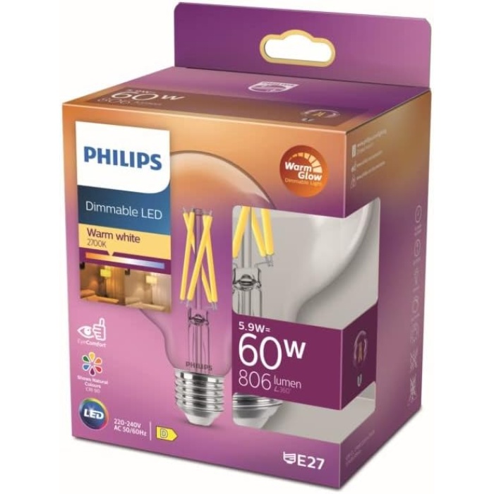 LED Classic 60W G93 E27 Kısılabilir Filament Glob WGD90