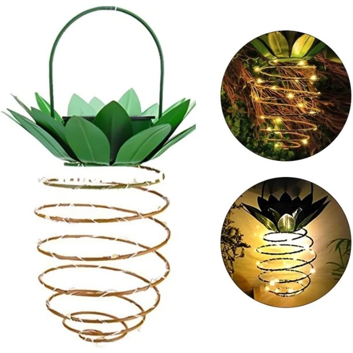 Solar Güneş Enerjili, 30 Led Ananas Bahçe Lambası, IP66 Su Geçirmez, Bahçe, Teras, Veranda, Yol, Ev, Balkon, Çit Aydınlatması, Asılabilir Peri Led Solar Bahçe Aydınlatması