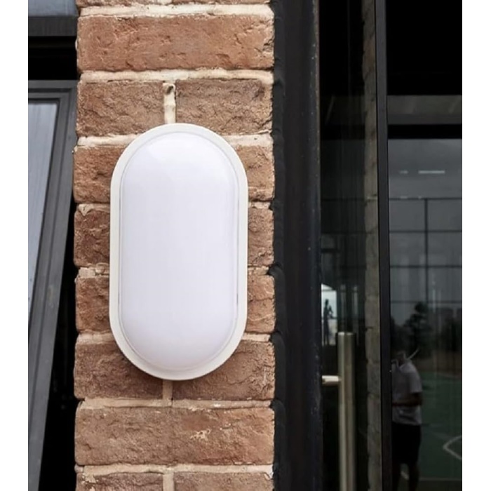 Aydos 15W (120W) Oval Beyaz LED Nem Su Geçirmez Banyo Bahçe Balkon Modern Tavan Duvar Lambası 6500K Beyaz Işık IP65