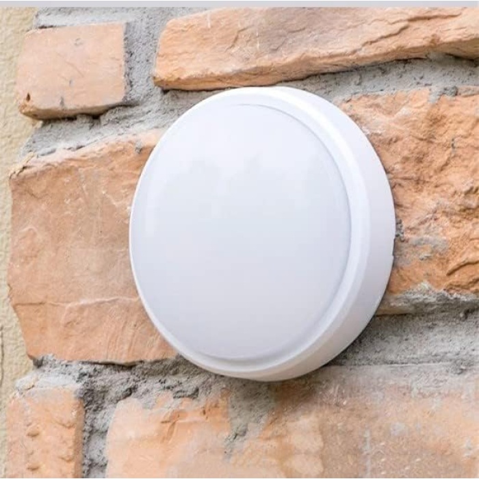 Artos 15W Yuvarlak Led Nem Su Geçirmez Banyo Bahçe Modern Tavan Lambası Beyaz Kasa Beyaz Işık 6500K
