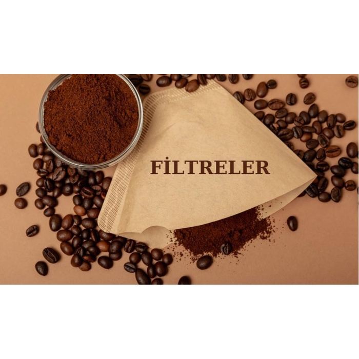 Kutusuz ekonomik Kahve Filtresi, Naturel Kağıt, 4 Numara, Büyük Boy, 100lü Paket