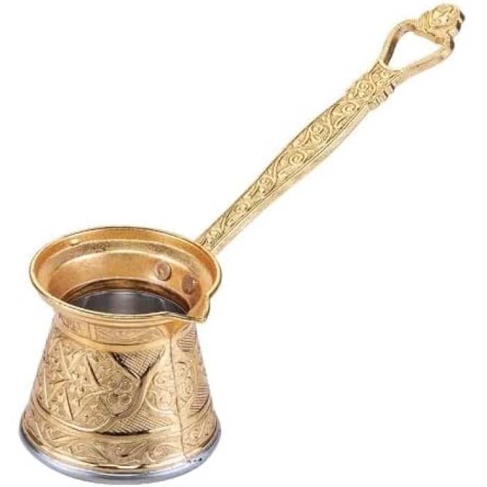 5 Zamak Döküm Kahve Cezvesi 4-5 Kişilik Altın Rengi
